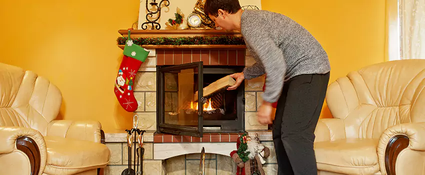 Rusted Metal Fireplace Restoration in Centereach, New York